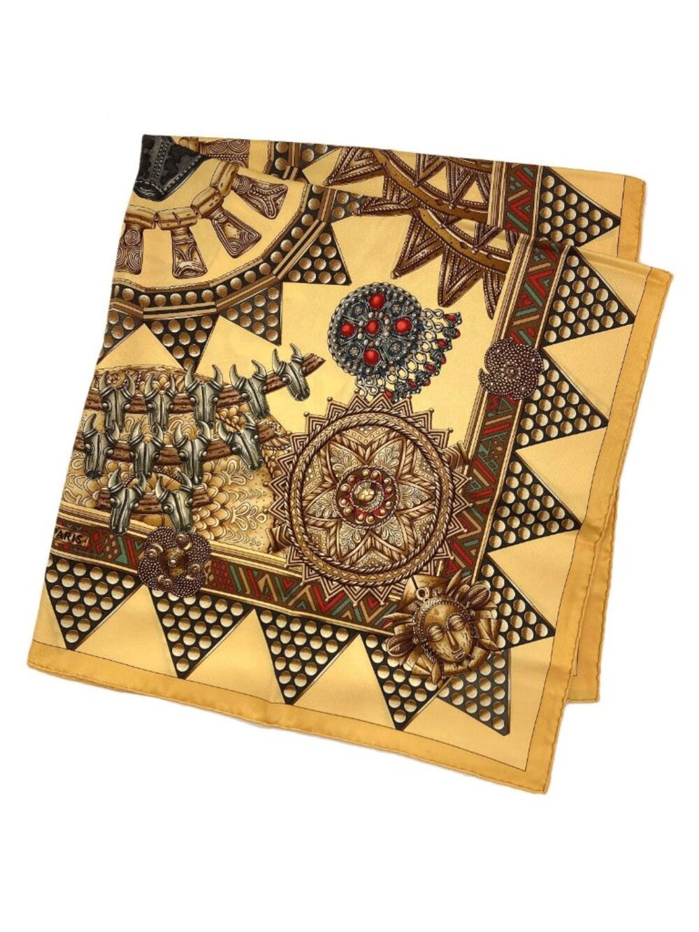Hermes Carre 90 Gold of the Chiefs Scarf Silk